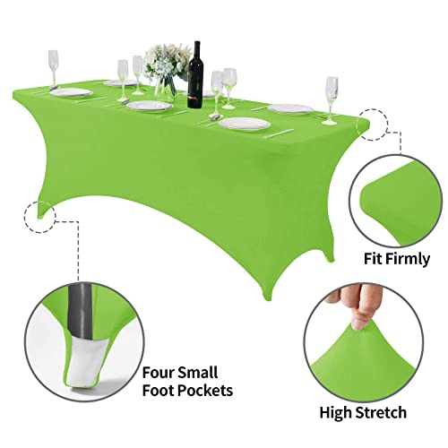 Spandex Table Cover for 6Ft or 4fT or 8ft Table Universal Fitted Stretch Tablecloth for Party