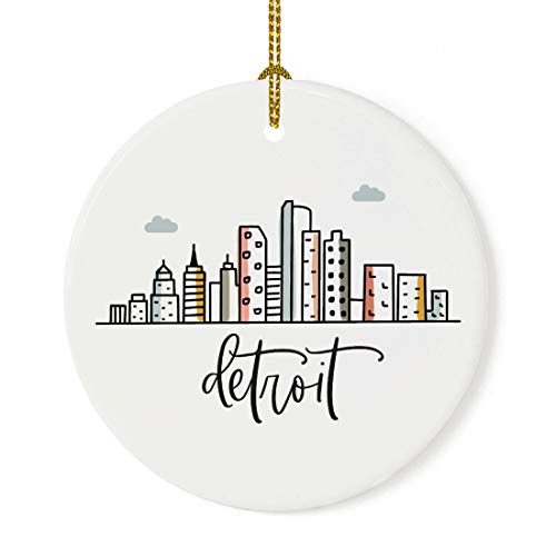 Round Ceramic Porcelain Christmas Tree Ornament Keepsake