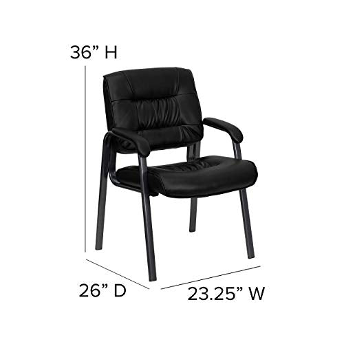 Haeger LeatherSoft Tufted Executive Reception Chair with Padded Armrests