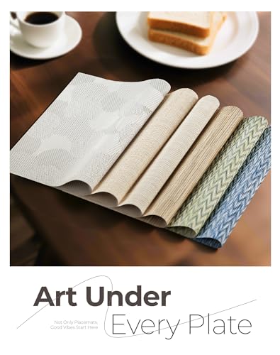 Woven Vinyl Beige Placemats Set of 12 (12 Count)