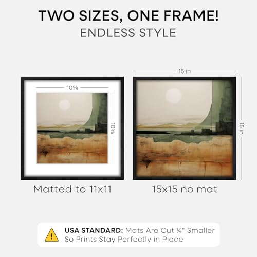 15x15 Black Oak Picture Frame