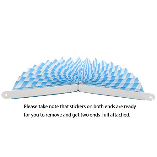 6 Pack Blue Hanging Paper Fans