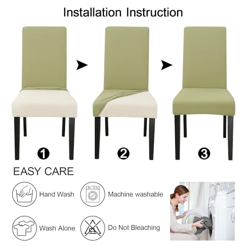 Sage Green Chair Covers for Dining Room Set of 8