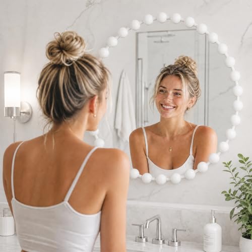27 inch White Round Mirror