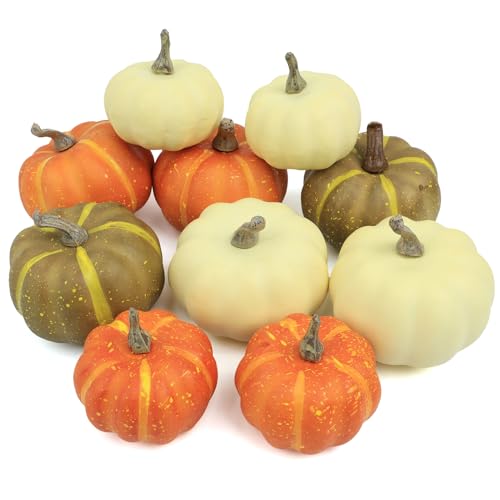 10Pcs Fake Pumpkins Fall Thanksgiving Decorations