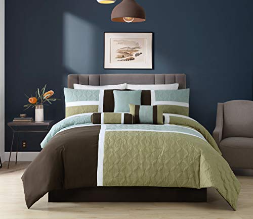 7 Piece Quilted Patchwork Comforter Set