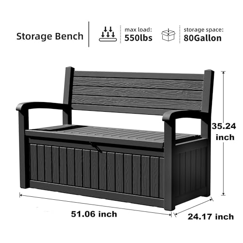 75 Gallon Storage Bench Deck Box Outdoor Indoor