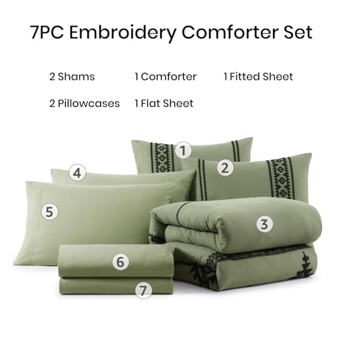 Embroidery King Size Comforter Set 7 Pieces Western Bed in a Bag