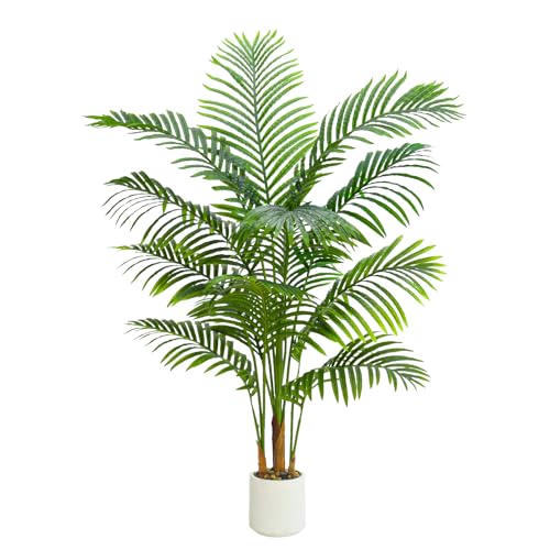 Artificial Palm Tree Indoor Plant 5FT Tall Fake Tropical Palm Tree in Pot
