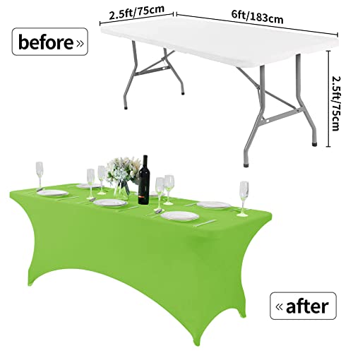 Spandex Table Cover for 6Ft or 4fT or 8ft Table Universal Fitted Stretch Tablecloth for Party