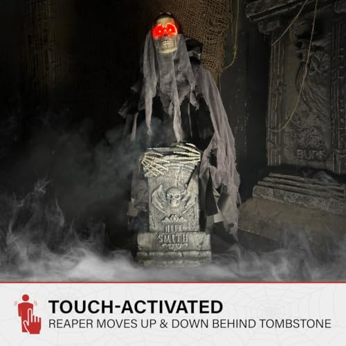 3.0 Ft. Rising Reaper with Tombstone Animatronic (3 ft Reaper with Tomb)