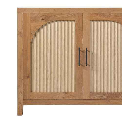 Sasha 4 Door Reeded Sideboard Buffet with Cord Management