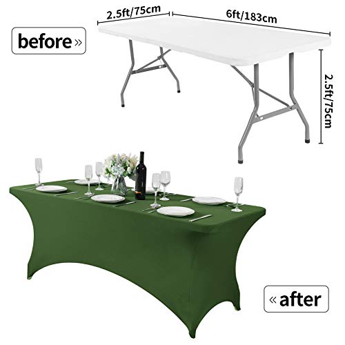 Spandex Table Cover for 6Ft or 4fT or 8ft Table Universal Fitted Stretch Tablecloth for Party