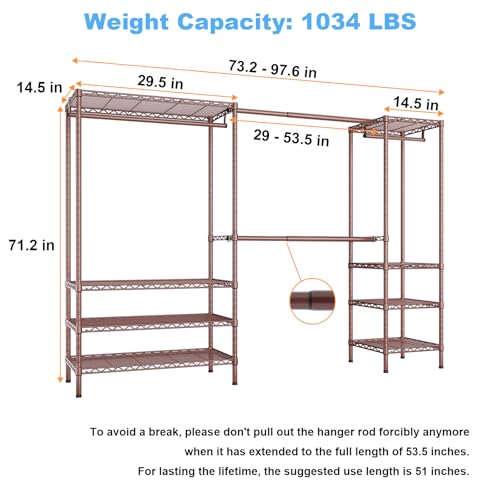 E11 Heavy Duty Closet Garment Rack