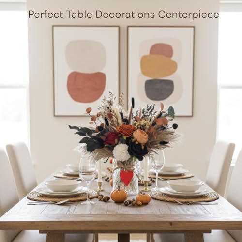 Fall Dried & Artificial Floral Centerpieces For Tables (100 Count)