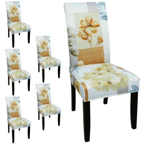 Pattern Chair Covers for Dining Room Set of 6