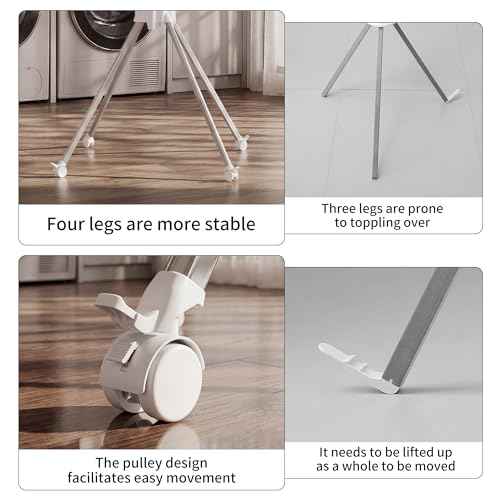 Foldable Clothes Drying Rack with Aluminum 4Legs 16Rods Single Layer