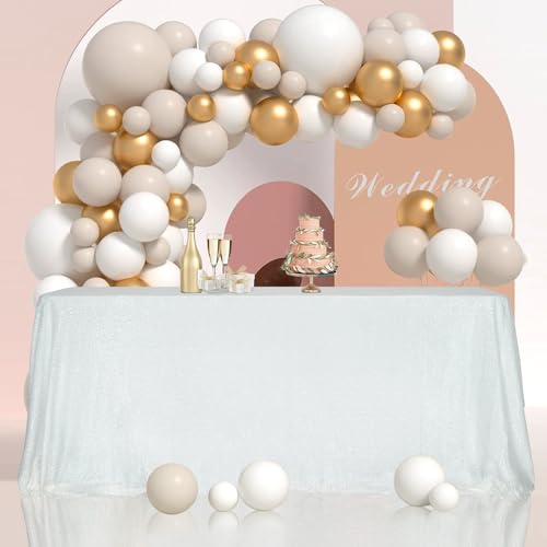 Sequin Tablecloth 50x72 Inch White for Wedding Party