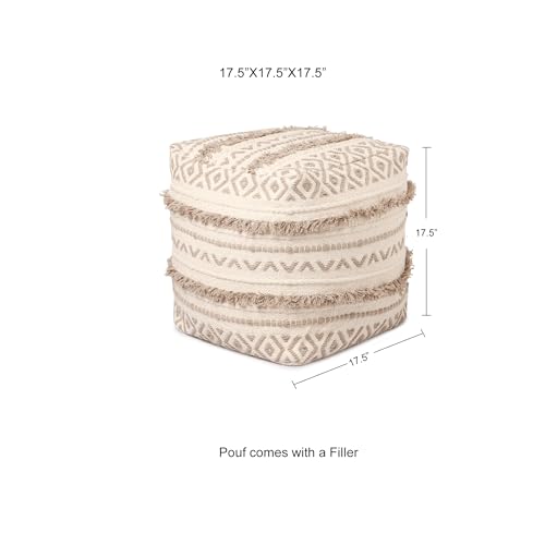 Pouf with Filler Cube Bean Bag Pouffe