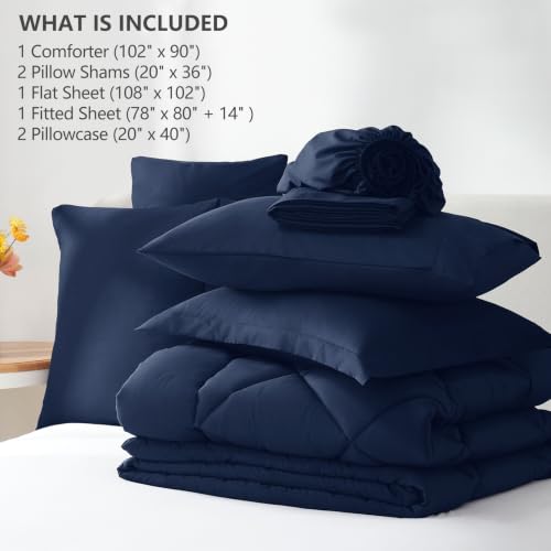 King Size Comforter Set Navy