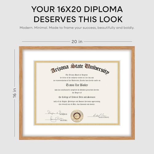 16x20 Natural Oak Diploma Frame