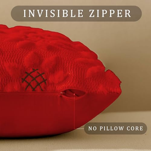 Spring Summer Pillow Covers 18x18 inch Set of 2 Red Sunflower