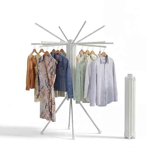 Foldable Clothes Drying Rack with Aluminum 4Legs 16Rods Single Layer