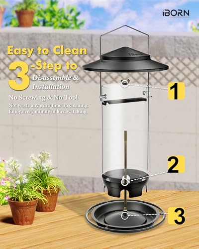 Metal Bird Feeders for Outdoors Hanging