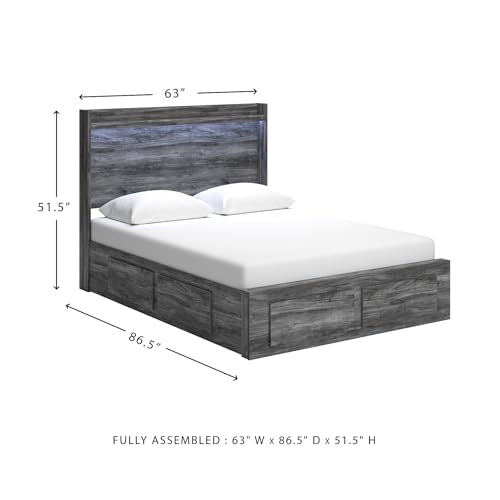 Baystorm Gray Queen Bed Frame with Storage