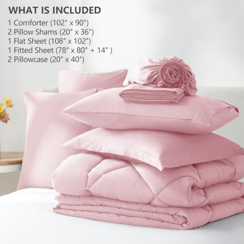 King Size Comforter Set Pink