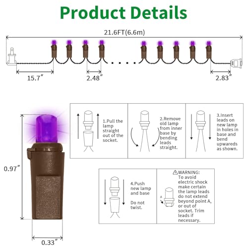 Purple Halloween Lights (100 Count)