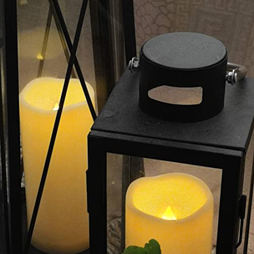 Waterproof Outdoor Battery Operated Flameless Candles with Remote Timer Plastic Realistic Flickering Fake Electric LED Pillars Lantern Garden Wedding Christmas Decorations 3”x5” 6 Pack