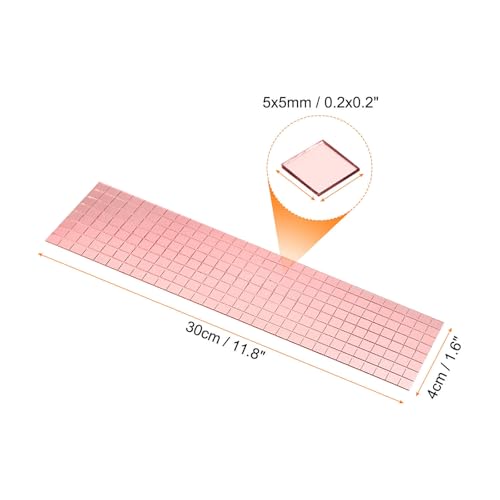 8 Sheet 3840 Pieces Self Adhesive Mirror Mosaic Tiles 5x5mm Small Square Mirror Tiles Sticker Disco Ball Stickers Mini Glass Tiles for DIY Craft Party Home Decoration (3840 Count)