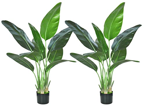 2Packs 4FT Artificial Bird of Paradise Plant (2 Count)