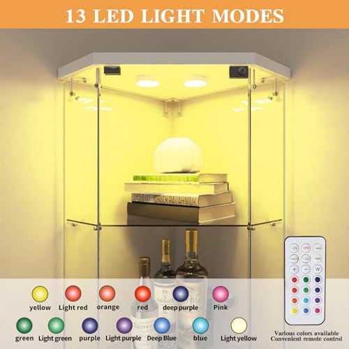 Corner Glass Display Cabinet with LED 4