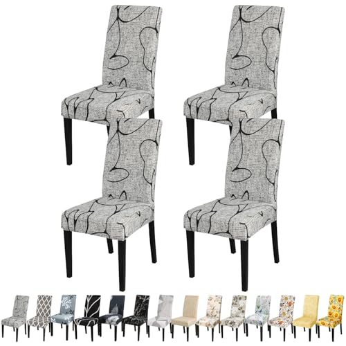Pattern Chair Covers for Dining Room Set of 4