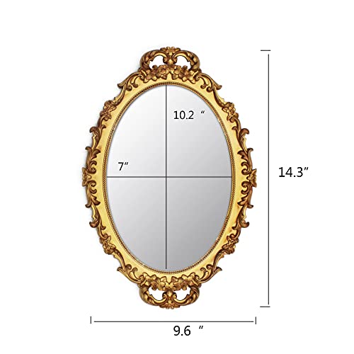 2 Pack Vintage Decorative Gold Framed Mirror (2 Count)