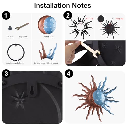 Metal Sun Outdoor Wall Art Decor