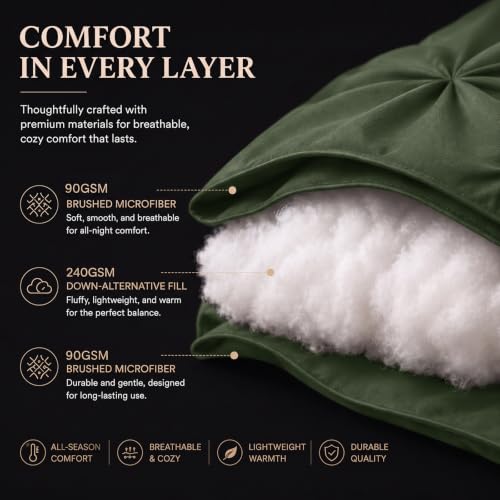 Oversized Queen Comforter Set Olive Green