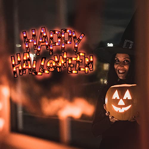 17" Lighted Happy Halloween Halloween Window Silhouette Decoration