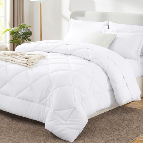 Queen Comforter Set with Sheets White