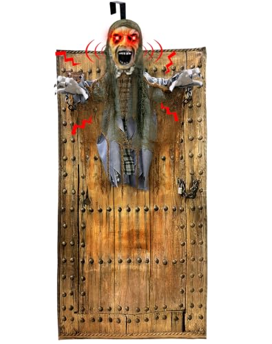76'' Halloween Outdoor Decorations Animatronic Zombie Ghost with Red Eye