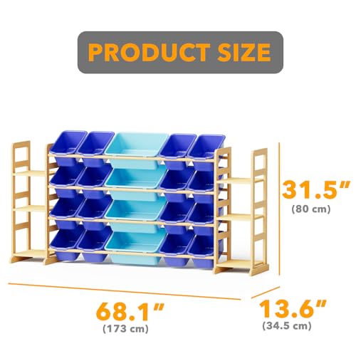 Toy Storage Organizer with 6 Shelves and 20 Bins