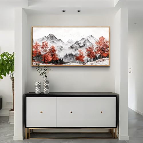 Large Canvas Wall Decor For Living Room Wall Art For Bedroom Office Murals Red Tree Ink