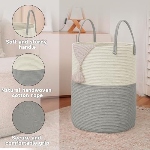 100L Cotton Rope Laundry Basket Hamper