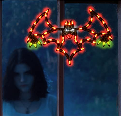 13.3" Lighted Bat Halloween Window Silhouette Decoration