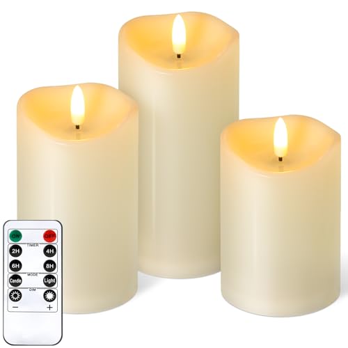 Outdoor Flameless Candles with Remote Timer (3 Count)