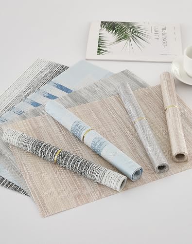 Lightsteel Black Placemats Set of 6 (6 Count)