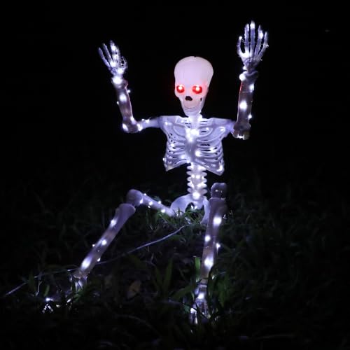 Halloween Decorations Outdoor Skeletons Set (White)