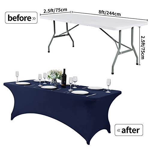 2Pack Spandex Table Cover for 8FT or 4ft or 6ft Table Universal Fitted Stretch Tablecloth for Party (2 Count)